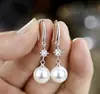 Joyas Transfronterizas Deseo Amazon Aliexpress Colgante Gota de Agua Pendientes de Perla Ovalada Pendientes de Novia Pendientes