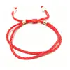 Festival del Bote del Dragón Cuerda Roja Tejida a Mano Nudo de Cola de Fénix Año del Zodiaco Pulsera Sencilla Pareja Étnica Hebilla de Metal Cuerda de Mano Doble Línea