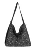 Bolso de hombro casual estilo coreano con estampado de leopardo, diseño de nicho, bolso de gran capacidad para el trabajo, bolso tote casual con patrón de estrellas vintage para mujer