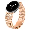 Adequado para Samsung Watch 8/9 Pulseira de Aço Inoxidável Borboleta Brilhante Sete Contas Pulseira de Relógio Inteligente Samsung 8Classic