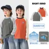 Conjunto de 2 peçasCamisetas de Manga Longa Europeias para Meninos Outono Roupa de Algodão Puro Novas Roupas Infantis Bebê Estilo Primavera e Outono Meninos Modernos