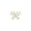 Broche de Zircônia Banhado a Galvanoplastia em Forma de Laço para Mulheres, Acessório de Roupa Floral, Alfinete Anti-Exposição, Broche de Lapela Compacto