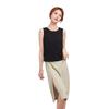 Chaleco de Gasa Blanca Sling Cuello Redondo Moda Verano Ropa Exterior Sin Mangas Camiseta Base Chaleco Traje de Dos Piezas