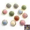 Tela con patrón de color botones metálicos cosidos a mano vestido camisero de mujer botones decorativos botones de algodón 12 mm