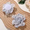 Fada Menina Brilhante Estampa Floral Pequeno Malha Floral Rosa Clipe DIY Elástico de Cabelo Acessório de Chapéu Roupas