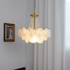 Candelabro de Cristal para Sala de Estar Estilo Francés Lámparas de Dormitorio Principal Comedor Simples de Diseño Posmoderno Estilo Americano Concha de Perla