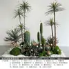 Combinação de Paisagismo com Plantas Verdes Artificiais: Cacto, Sisal, Árvore Sangue de Dragão e Plantas Decorativas para o Espaço Abaixo da Escada