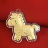 Acessórios para Capa de Celular de Pônei Trazedor de Dinheiro Dourado, Pingente de Cavalo Cartoon Ano do Cavalo Chaveiro Item Mais Vendido