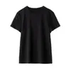 Teto de custo-benefício! Versão básica de arroz glutinoso fresca respirável confortável cor lisa modeladora gola redonda tubo reto camiseta feminina verão
