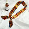 Bufanda Larga Pequeña de Seda Creativa Corbata Bolsita con Caja de Regalo Lazo de Cinta Cinturón para el Cabello Cinta Bufanda Pequeña Pulsera Estrecha Bufanda