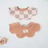 Versión Coreana de Baberos de Algodón Clase A para Recién Nacidos, Baberos de Pétalos Giratorios de Doble Cara, Toallas Salivares para Bebés