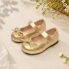 Sapatos Mary Jane Femininos com Laço Sapatos de Daminha de Honra Desempenho em Banquete Sapatos Infantis Velcro Solado Macio Antiderrapante Sapatos Individuais de Princesa