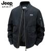 Chaqueta Bomber Acolchada para Hombre para Otoño e Invierno, Chaqueta Gruesa Holgada Rellena de Algodón, Chaqueta Ami de Algodón Puro Color Caqui