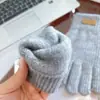 Guantes de Invierno para Mujer, Lindos, Engrosados, Cálidos, con Pantalla Táctil, Tejidos, para Montar Bicicletas Eléctricas, Cálidos y a Prueba de Frío para Ciclismo