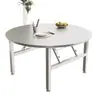 Mesa plegable extra gruesa de acero inoxidable, mesa de comedor redonda grande estilo restaurante, adecuada para apartamentos pequeños, propiedades de alquiler, casas rurales