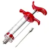 Inyector de carne - 1 onza, inyector de plástico para marinar fácil de usar con una aguja de rosca. Adecuado para actividades de barbacoa y horneado.