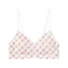 Ropa interior sin costuras de flores para mujer con poco busto, push-up, sin varillas, copa fija, estilo campestre, transpirable, cómoda, sujetador fino