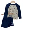 Traje de baño coreano de dos piezas para niños, nuevo traje de baño de manga larga protector solar de secado rápido, conjunto de natación de verano