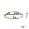 Pulsera Transfronteriza Moda Europea y Americana Abierta Incrustaciones Llenas de Diamantes Luz de Diosa Lujo Versátil Apilable de Alta Gama Atmosférica