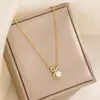 Colar com Símbolo de Porcentagem Design de Nicho Colar Feminino Pérola de Alto Padrão Nova Moda 2026 Corrente para Clavícula Versátil