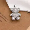 Colgante Transfronterizo Europeo y Americano Oso de Dibujos Animados Accesorios de Collar para Mujer, Diseño Único Oso Lindo Componentes de Joyería DIY