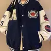 Uniforme de beisebol transfronteiriço retrô americano primavera e outono jaqueta bordada para jovens jaqueta de casal masculina outlet de fábrica