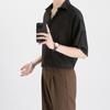 Camisa de Hielo para Hombre Estilo Ligero y Maduro Manga Corta de Verano Delgada Holgada con Caída Sin Planchar