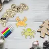 Pintura para Niños Bricolaje Manualidades de Madera Serie Peces Océano Traje de Pintura Juguetes para el Desarrollo Cerebral Manual