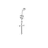 Piercing de Umbigo em Aço Inoxidável em Formato de Cruz Europeu e Americano Transfronteiriço para Mulheres, Estilo de Férias Elegante e Fashion, Piercing de Umbigo Sexy para Praia de Verão