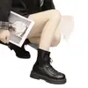 Botas estilo Martin de suela gruesa, botines cortos de algodón estilo británico para mujer, nueva colección otoño/invierno 2026, forrados de felpa, versátiles, modernos y que estilizan.