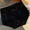 Calça Feminina Renda Cetim Seda Gelo Roupa Íntima Feminina Cintura Média Forro de Seda Antibacteriano Respirável Sem Costura Confortável Tamanho Grande Triângulo