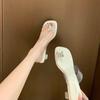 Hermosas Sandalias de Cristal de Tacón Alto Estilo Hada Lazo Transparente Sandalias de Tacón Grueso para Mujer Verano 2025 Otoño Nuevo Estilo