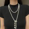 Collar Largo Irregular de Perlas Cadena para Suéter de Temperamento de Lujo Ligero Francés Lujo Ligero Nicho Sentido de Gama Alta Accesorios para Collar Mujeres