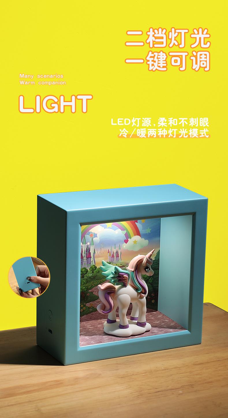 手办相框灯摆台小夜灯3d立体桌面卧室床头摆件柔光护