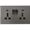 Interruptor de Pared para Hogar de Vidrio Templado Interruptor para Hotel Boutique Plata Estrella Enchufe USB Panel de Interruptores de Comercio Exterior