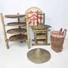 Objetos Antiguos Folclóricos, Colección Nostálgica, Herramientas para Recoger Té, Máquina Plana Giratoria para Té, Rejilla para Secar Té, Adornos Decorativos Retro de Granja