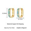 Earring Buckle de Zircônia Esmaltada Mais Vendido na Amazon para Mulheres, Cobre Banhado a Ouro 14K Preserva Cor, Brincos Simples de Luxo Leve de Alta Qualidade para Mulheres