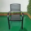Mesa e Cadeira de Madeira Plástica para Exterior Sala de Sol Pátio Mesa de Jantar de Lazer ao Ar Livre Jardim Varanda Externa Combinação de Mesa Longa para Café