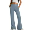 Pantalones Acampanados de Bolsillo de Cintura Alta Levanta Glúteos, Pantalones de Yoga Microacampanados de Sensación Desnuda, Pantalones de Fitness para Entrenamiento de Pilates para Mujer, Cintura Alta