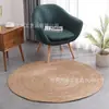 Alfombra de Piso Lavable Hecha a Mano de Yute para el Hogar Habitación Cama Redonda de Ratán Manta de Mesita de Noche Felpudo Tejido Simple Creativo para Rascar Gatos