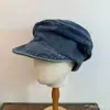 Gorra de Periodista Vintage Plisada Estilo Japonés, Boina Artística Retro de Mezclilla para Pintor para Mujeres con Circunferencia de Cabeza Grande, Adelgazante para la Cara