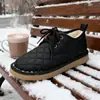 Zapatos de Pan Gruesos Cálidos con Cordones y Suela Blanda para Mujer 2025 Nuevos Zapatos de Algodón de Terciopelo para Otoño e Invierno Zapatos Casuales Versátiles para la Nieve