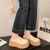 Zapatillas de Media Piel con Plataforma y Puntera para Mujer Verano Ropa de Exterior 2025 Nuevos Zapatos Birkenstock que Aumentan un Poco la Altura Sandalias y Chanclas de Playa
