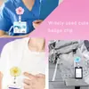 Amazon Cross-Border Suporte Retrátil para Crachá Flor Rosa Acrílico Clipe Retrátil para Crachá Médico Cordão de Puxar Atacado