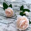Arreglo floral de boda con 3 cabezas de peonía, flor de seda, decoración de boda, rosa, flor falsa, guía de camino, flor decorativa para mesa T