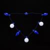 Coolette colar luminoso 7 luzes LED azul luminosa corda de luz adereços bulbo bola Hanukkah colar