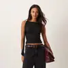 Top Camisola de Verão Feminino Estilo Retrô Americano com Design Assimétrico e Detalhes Únicos, Camiseta Picante