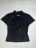 Camiseta de Mujer Ajustada con Cuello Alto Tipo Qipao Estilo Retro Chino Nuevo Patrón Estampado 2026 Transfronterizo Verano Nuevo Modelo