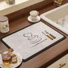 Alfombrilla para Café Americano Mocha Fantasy Alfombrilla Absorbente Alfombrilla Escurridora para Encimera de Cocina Secado Rápido Aislante Térmico Antideslizante Alfombrilla de Barra