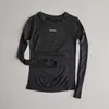 Camiseta de Manga Larga con Letras para Mujer, Ajustada, de Secado Rápido, para Deportes de Otoño e Invierno, Running, Yoga, Gimnasio, Elástica, Transpirable, Top Ceñido